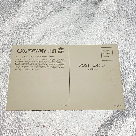 VTG Causeway Inn Postcard‎ Tampa Florida 1960s Hotel Resort Scenic Aerial View - Picture 2 of 6